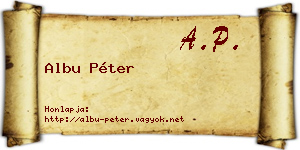 Albu Péter névjegykártya