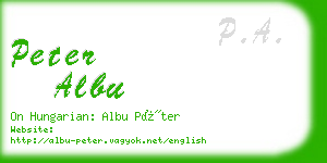 peter albu business card